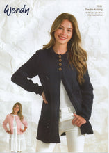 Load image into Gallery viewer, Wendy Women’s Double Knitting Pattern – Long or Short Sleeve Cardigans (7018)