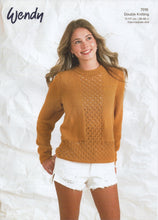 Load image into Gallery viewer, Wendy Women’s Double Knitting Pattern – Detail Knit Sweater (7019)