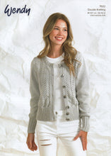 Load image into Gallery viewer, Wendy Women’s Double Knitting Pattern - Button Cardigan (7022)