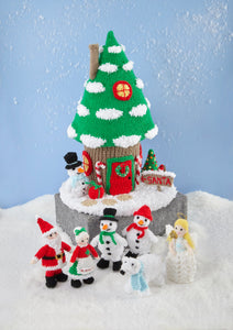 King Cole Christmas knits book 12 Enchanted Village Santa, Mrs Clause & Elf Family