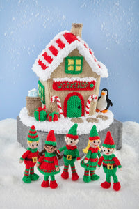 King Cole Christmas knits book 12 Enchanted Village Santa, Mrs Clause & Elf Family