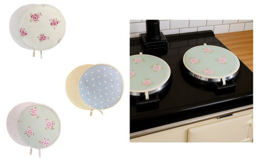 Pair of Aga Hob Covers with Cotton Base 34cm (Various Designs)
