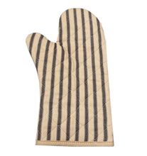 Load image into Gallery viewer, Beige &amp; Brown Stripe Quilted Cotton Oven Glove