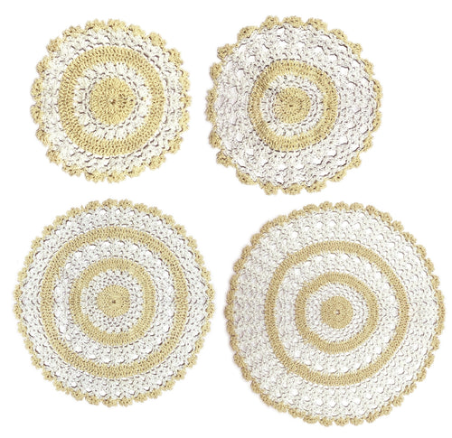 Arran Round Crochet Doilies - Pack of 6 (4 Sizes)