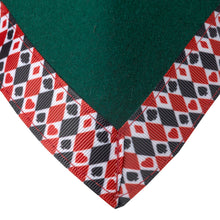 Load image into Gallery viewer, Bridge / Poker Card Baize Table Cloth - 36" Square (4 Suits Ribbon Designs)