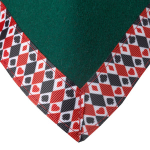 Bridge / Poker Card Baize Table Cloth - 36" Square (4 Suits Ribbon Designs)