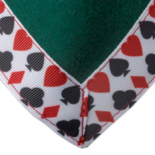 Load image into Gallery viewer, Bridge / Poker Card Baize Table Cloth - 36" Square (4 Suits Ribbon Designs)