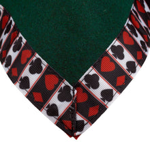 Load image into Gallery viewer, Bridge / Poker Card Baize Table Cloth - 36" Square (4 Suits Ribbon Designs)