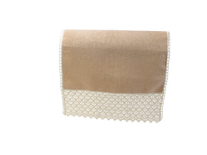 Chenille Rounded Arm Caps or Chair Backs With Lace Detail (Various Colours and Sizes)