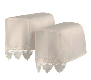 Bella Lace Trim Macrame Jacquard Arm Caps or Chair Back (Cream)