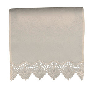 Bella Lace Trim Macrame Jacquard Arm Caps or Chair Back (Cream)