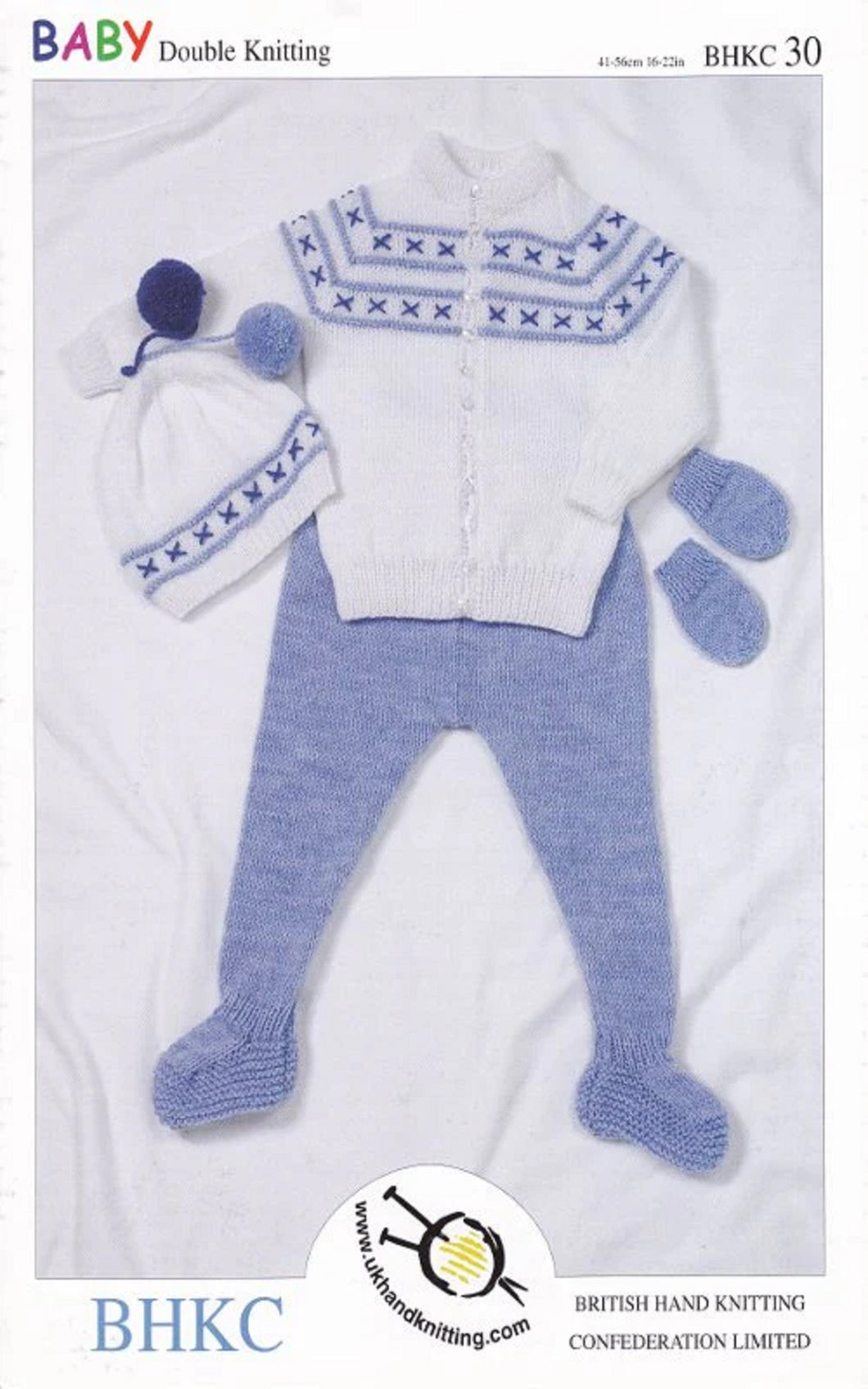 Double Knitting Pattern - BHKC 30 Baby Jacket Leggings Hat & Mittens