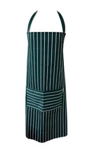 Load image into Gallery viewer, Full Length Green Butchers Apron Striped with Pocket (Small or Large)