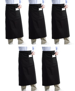 Professional Half Apron with Split Pocket - 28" x 36" (Black)