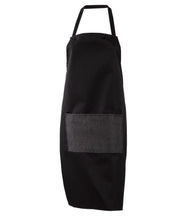 Load image into Gallery viewer, Black Polycotton Bib Apron with Denim Pocket (Pack of 5)