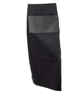 Pack of 5 Black Polycotton Waist Aprons with Denim Pocket (3 Lengths)
