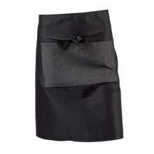 Load image into Gallery viewer, Pack of 5 Black Polycotton Waist Aprons with Denim Pocket (3 Lengths)