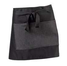 Load image into Gallery viewer, Pack of 5 Black Polycotton Waist Aprons with Denim Pocket (3 Lengths)
