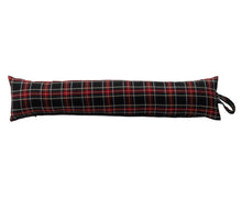 Load image into Gallery viewer, Black Stewart Tartan Check Cotton Draught Excluder (4 Sizes)