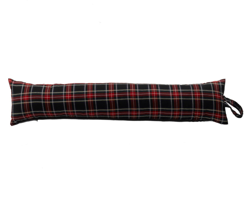 Black Stewart Tartan Check Cotton Draught Excluder (4 Sizes)