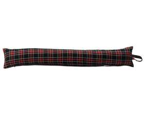 Black Stewart Tartan Check Cotton Draught Excluder (4 Sizes)