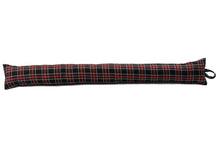 Load image into Gallery viewer, Black Stewart Tartan Check Cotton Draught Excluder (4 Sizes)