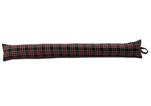 Black Stewart Tartan Check Cotton Draught Excluder (4 Sizes)