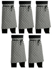 Load image into Gallery viewer, Black &amp; White Check Waist Apron (Pack 1 or 5)