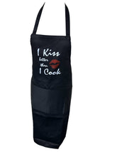 Load image into Gallery viewer, Novelty “I Kiss Better Than I Cook” Bib Apron (4 Colours)