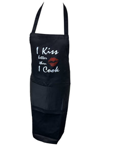 Novelty “I Kiss Better Than I Cook” Bib Apron (4 Colours)