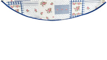Load image into Gallery viewer, Floral &amp; Gingham Round Tablecloth 54” with One Pack of Napkins (Red or Blue)