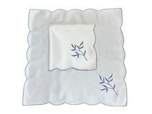 Load image into Gallery viewer, Embroidered Sprig Design Table Napkins 18" x 18" (4 Colours)
