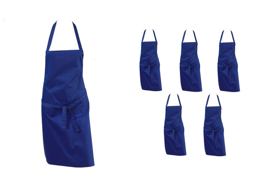 Royal Blue Polycotton Bib Apron 28