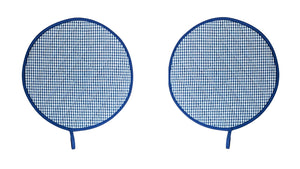 Blue Gingham Pair of Aga Hob Protective Covers 13.5"