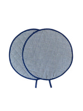 Load image into Gallery viewer, Blue Gingham Pair of Aga Hob Protective Covers 13.5&quot;