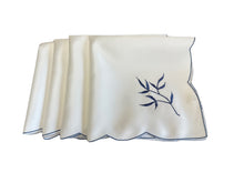 Load image into Gallery viewer, Embroidered Sprig Design Table Napkins 18" x 18" (4 Colours)
