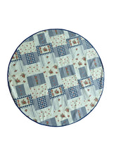 Load image into Gallery viewer, Floral &amp; Gingham Round Tablecloth 54” with One Pack of Napkins (Red or Blue)