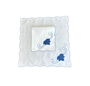 Embroidered Leaf Design Table Napkins 18" x 18" (3 Colours)