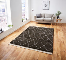 Load image into Gallery viewer, Boho Moroccan Beni Ourain Diamond Pattern Shaggy Pile Rug (2 Colours)