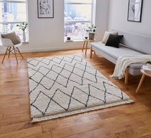 Load image into Gallery viewer, Boho Moroccan Beni Ourain Diamond Pattern Shaggy Pile Rug (2 Colours)