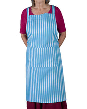 Load image into Gallery viewer, Butchers Stripe Printed Cotton Bib Apron or Double Oven Glove