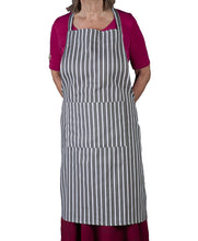 Load image into Gallery viewer, Butchers Stripe Printed Cotton Bib Apron or Double Oven Glove