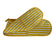 Load image into Gallery viewer, Butchers Stripe Printed Cotton Bib Apron or Double Oven Glove