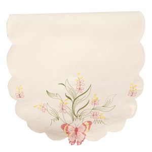 Embroidered Butterfly & Flower Square Arm Caps & Chair Backs