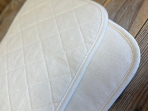 Double Oven Glove Plain Quilted Cotton Pot Holder (Black or Cream)