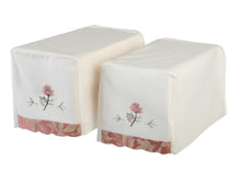 Load image into Gallery viewer, Traditional Square Arm Caps or Chair Back with Flower &amp; Scalloped Trim (Cream)