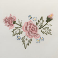 Load image into Gallery viewer, Traditional Square Arm Caps or Chair Back with Flower &amp; Scalloped Trim (Cream)