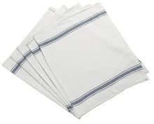 Load image into Gallery viewer, White 100% Cotton Glass Cloths with Blue Stripe Detail (Various Quantities)
