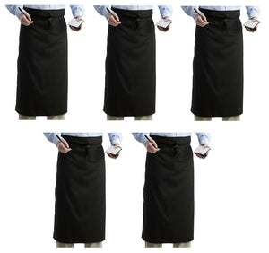 Black Waist Polycotton Apron (Pack of 1 or 5)
