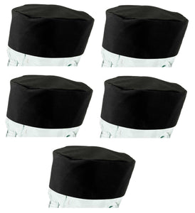 Professional Chefs Catering Skull Caps - Pack of 1 or 5 (Black White or Check)